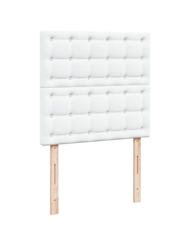 Pouf Letto con Materassi e LED Bianco Puro 180x200cm Similpelle
