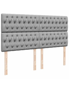 Struttura Letto Pouf con Materassi 200x200 cm in Tessuto