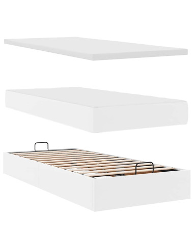 Struttura Letto Pouf con Materassi 200x200 cm Similpelle