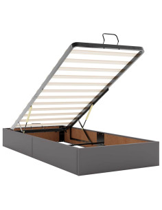 Struttura Letto Pouf con Materassi Grigio 180x200 cm Similpelle