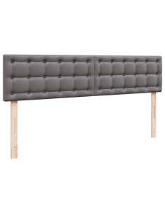 Pouf Letto con Materassi e LED Grigio 180x200cm Similpelle