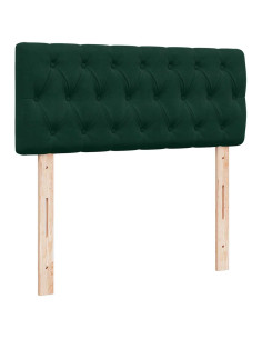 Pouf Letto con Materasso e LED Verde Scuro 120x190cm in Velluto