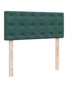 Pouf Letto con Materasso e LED Verde Scuro 120x190cm in Velluto