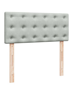 Pouf Letto con Materasso e LED Grigio Chiaro 120x190cm Velluto