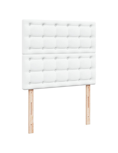 Struttura Letto Pouf con Materasso Bianco 120x200 cm Similpelle