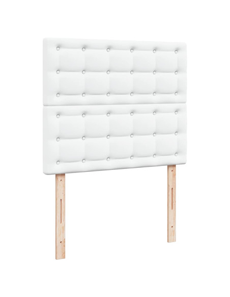 Struttura Letto Pouf con Materasso Bianco 120x200 cm Similpelle