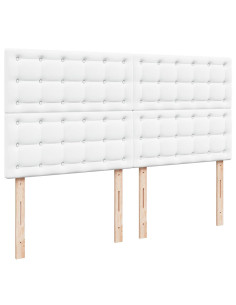 Struttura Letto Pouf con Materasso Bianco 180x200 cm Similpelle