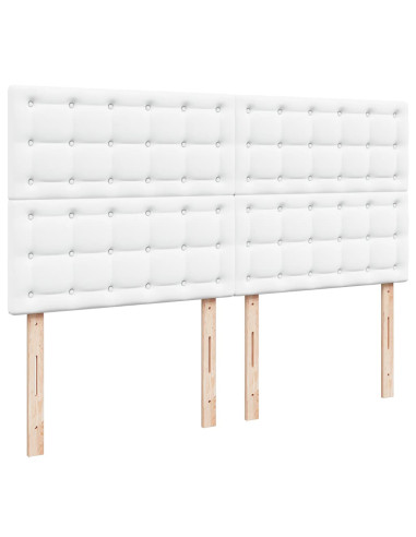 Struttura Letto Pouf con Materasso Bianco 180x200 cm Similpelle