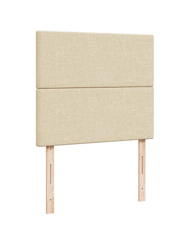 Struttura Letto Pouf con Materasso Crema 120x190 cm in Tessuto
