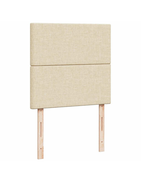 Struttura Letto Pouf con Materasso Crema 90x190 cm in Tessuto