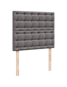 Struttura Letto Pouf con Materasso Grigio 120x190 cm Similpelle