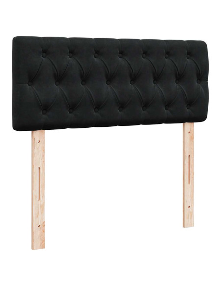 Pouf Letto con Materasso e LED Nero 120x190cm in Velluto