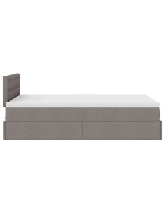 Struttura Letto Pouf con Materasso Tortora 120x200cm in Tessuto