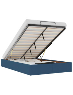 Struttura Letto Pouf senza Materasso Blu 120x190 cm in Tessuto