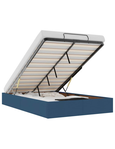 Struttura Letto Pouf senza Materasso Blu 120x190 cm in Tessuto