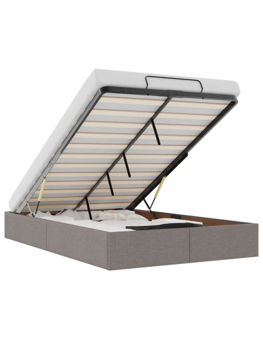 Struttura Letto Pouf senza Materasso Tortora 120x200cm Tessuto