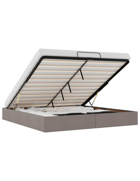 Struttura Letto Pouf senza Materasso Tortora 160x200cm Tessuto