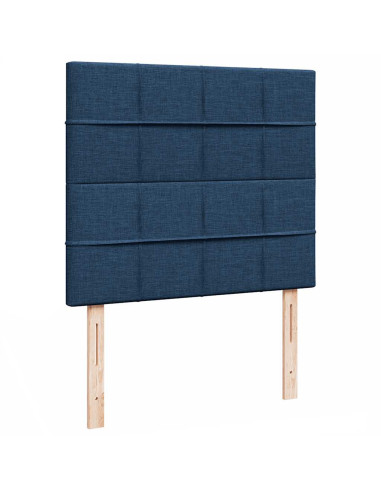 Struttura Letto Pouf con Materasso Blu 120x190 cm in Tessuto