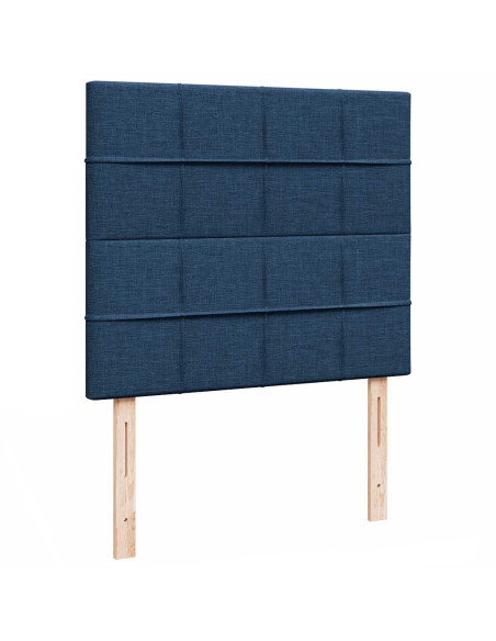Struttura Letto Pouf con Materasso Blu 120x190 cm in Tessuto