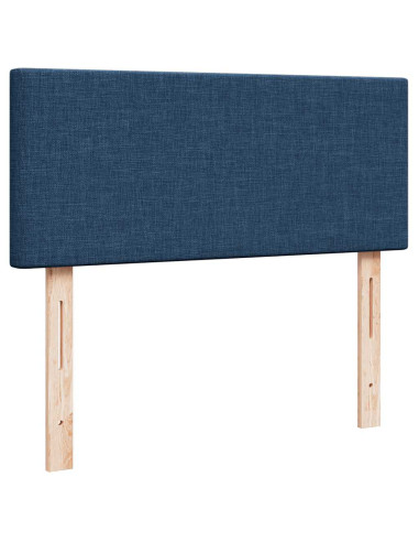 Pouf Letto con Materasso e LED Blu 120x190cm in Tessuto