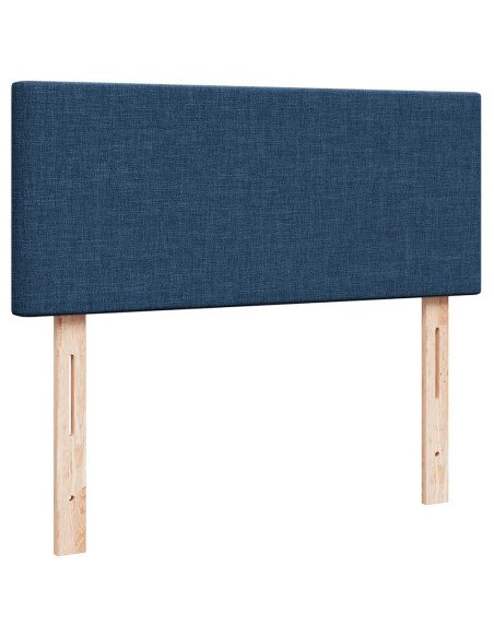 Pouf Letto con Materasso e LED Blu 120x190cm in Tessuto