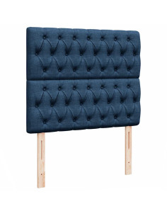 Struttura Letto Pouf con Materasso Blu 120x190 cm in Tessuto