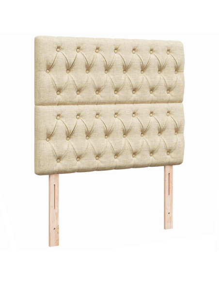 Struttura Letto Pouf con Materasso Crema 120x190 cm in Tessuto