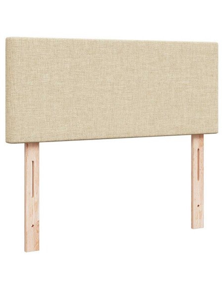 Struttura Letto Pouf con Materasso Crema 120x200 cm in Tessuto