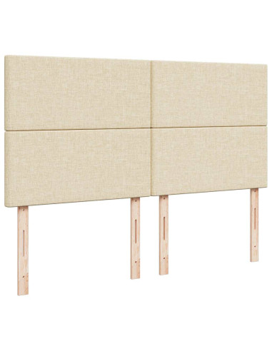 Struttura Letto Pouf con Materasso Crema 180x200 cm in Tessuto