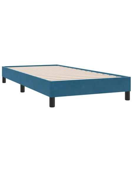 Giroletto senza Materasso Blu Scuro 100x220 cm in Velluto