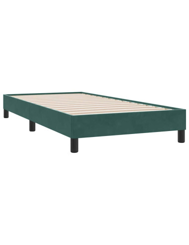 Giroletto senza Materasso Verde Scuro 90x220 cm in Velluto