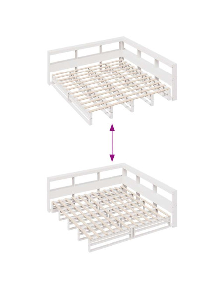 Giroletto con Libreria senza Materasso 180x200 cm in Legno Pino