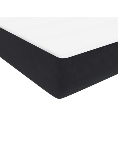 Letto a Molle con Materasso e LED Nero 90x210 cm in Velluto