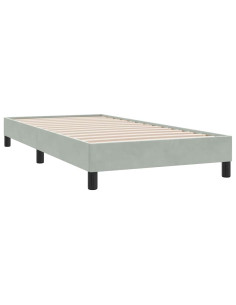 Giroletto senza Materasso Grigio Chiaro 80x210 cm Velluto