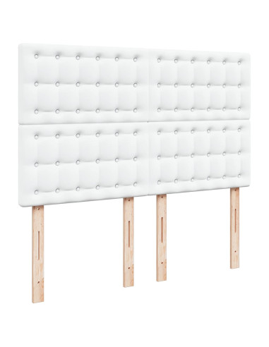 Struttura Letto Pouf con Materasso Bianco 140x190 cm Similpelle