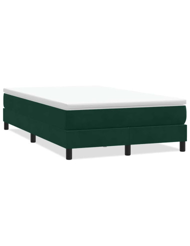 Giroletto a Molle senza Materasso Verde Scuro 120x210cm Velluto