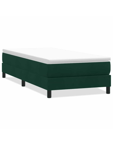 Giroletto a Molle senza Materasso Verde Scuro 80x210 cm Velluto