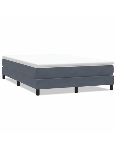 Giroletto Molle senza Materasso Grigio Scuro 160x210 cm Velluto