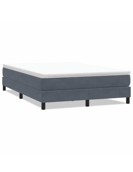 Giroletto Molle senza Materasso Grigio Scuro 160x210 cm Velluto