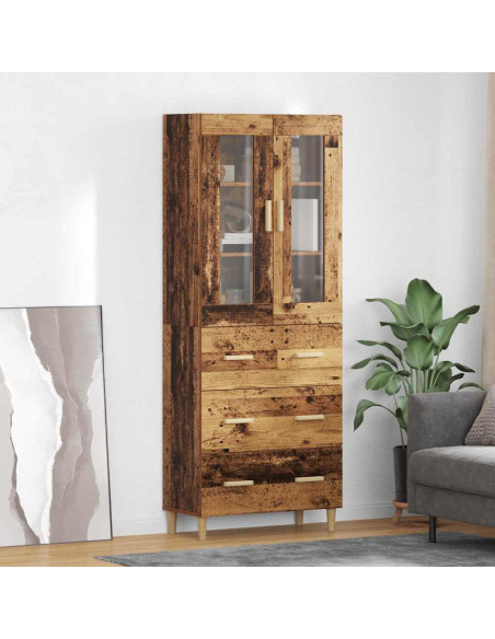 Credenza con cassetto Legno vecchio 69,5 x 34 x 180 cm