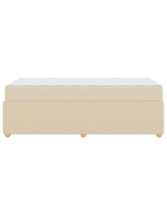Struttura del letto con materasso Crema 100 x 200 cm Tessuto