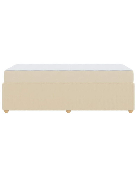 Struttura del letto con materasso Crema 100 x 200 cm Tessuto