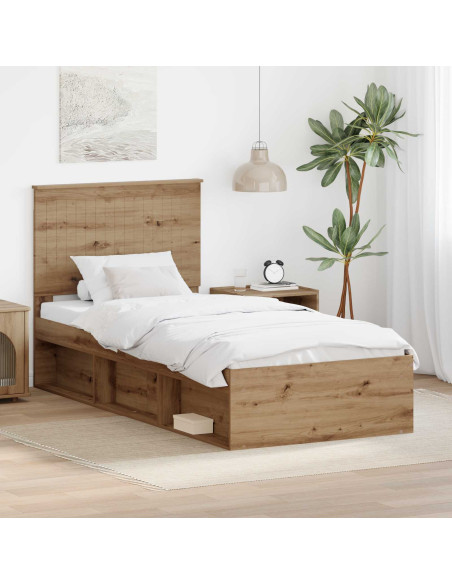Struttura del letto con testiera Rovere Artigianale 90 x 190 cm