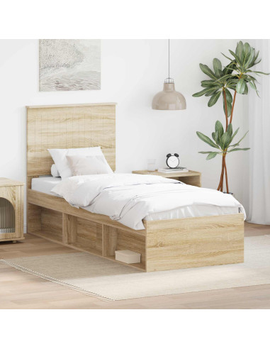 Struttura del letto Rovere Sonoma 75 x 190 cm Pino massello