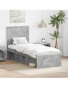 Struttura del letto Grigio Concretè 75 x 190 cm Pino massello