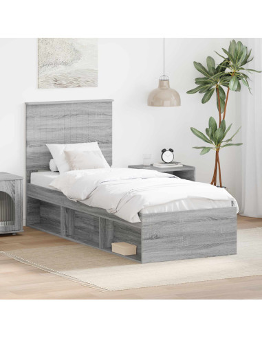 Struttura del letto Grigio Sonoma 75 x 190 cm Pino massello