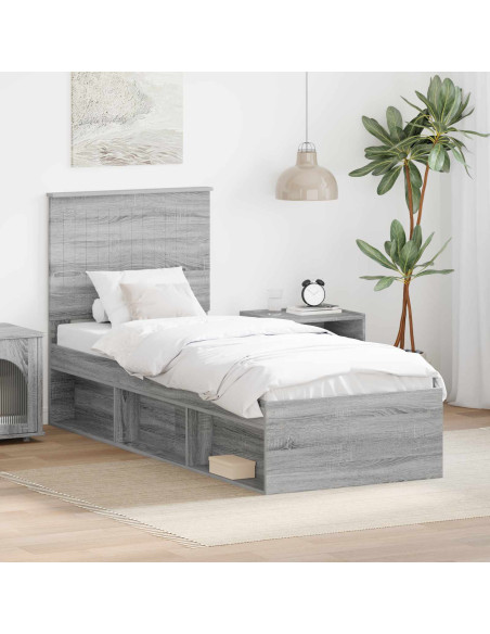 Struttura del letto Grigio Sonoma 75 x 190 cm Pino massello