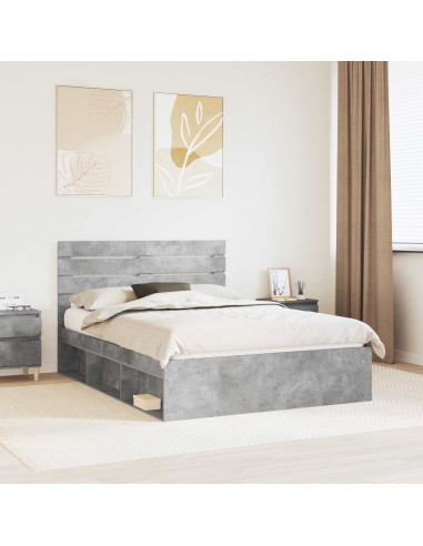 Struttura del letto Grigio Concretè 150 x 200 cm Pino massello