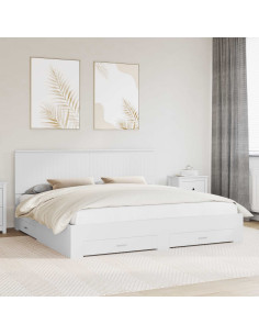 Struttura del letto Bianco 200 x 200 cm Legno multistrato