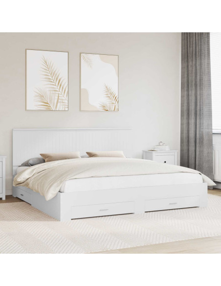 Struttura del letto Bianco 200 x 200 cm Legno multistrato